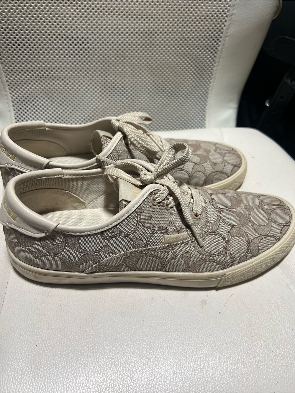 Coach Low-Top Signature Canvas Sneakers in Light Taupe